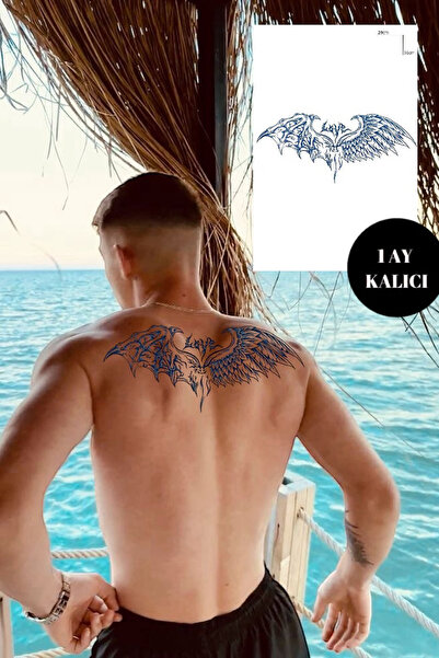 TAKIŞTIR Kanat Figürlü 12 Saat Sonra Kararan Geçici Dövme Tattoo