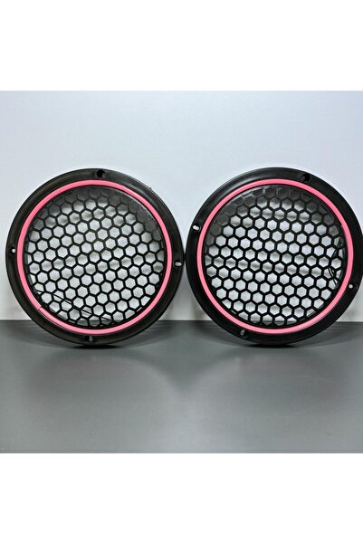 MOTTOMOR 20 CM PETEK DESENLİ PEMBE NEON HOPARLÖR KAPAĞI MİD KASNAĞI 2 ADET OT...