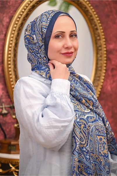İpekhan Esinas -2025 ΝΕΟ - Ethnic Pattern Εισαγόμενο Μεταξωτό Σάλι Voile-10000