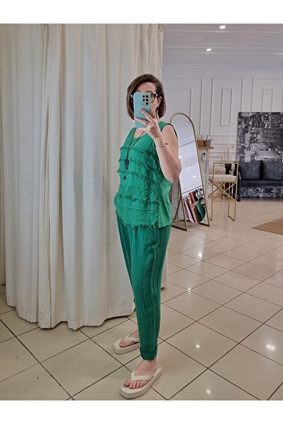 pudubutik Linen Athlete Green Italian