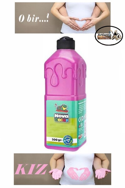 Artlantis Pembe Cinsiyet Belirleme Parmak Boyası 1 Adet 500 ml Kız Cinsiyet A...