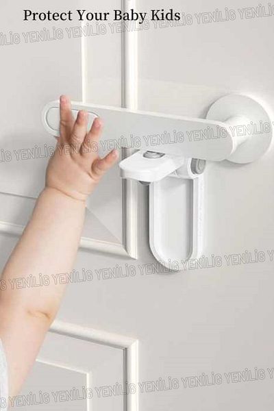 Yenilig Baby Child Safety Door Handle Lock 1 Piece Safety Averted Anti-Escape White Protection Lock