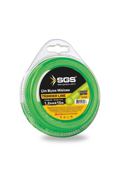BİTERSE Çim Tırpan Ot Biçme Misinası Yuvarlak Yeşil 1,2mm 15 Metre SGS4300
