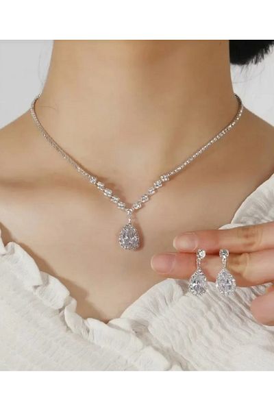 Mihra Aksesuar Necklace Earring Set