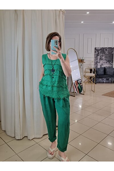 pudubutik Linen Athlete Green Italian