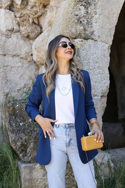 bytugcekaya Mânecă Indigo - Blazer cu detalii