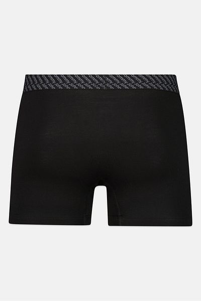 Tommy John Men 2 Pieces 8 Inseam Brand Logo Boxer Beirfs, Black/white