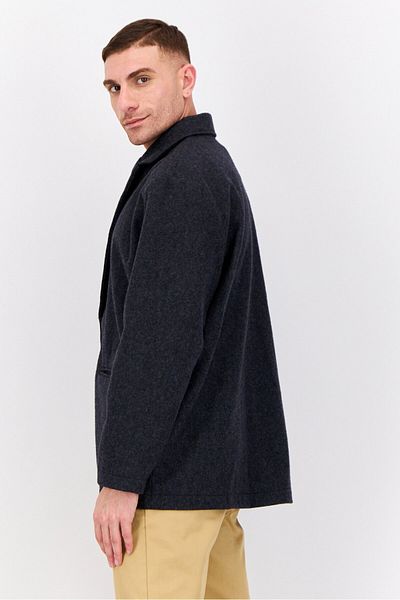 Bando Men Regular Fit Textured Semi-Formal Blazer, Dark Grey