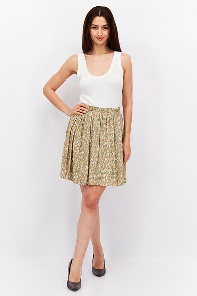 Esprit Women Allover Print Pull-on Mini Skirt, Orange Combo