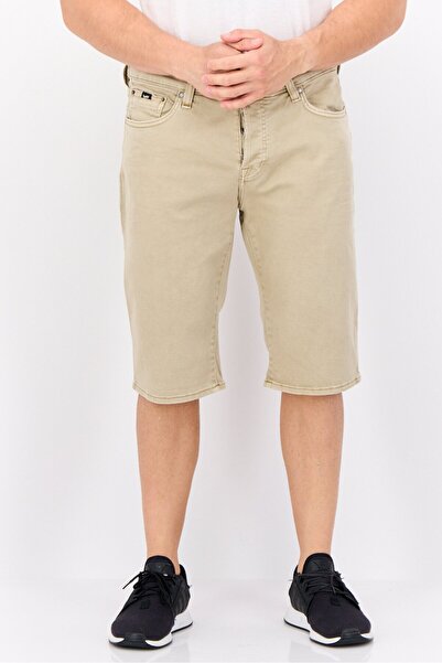 GAS Men Solid Denim Shorts, Cement