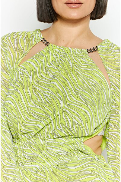 Michael Kors Women Animal Print Midi Dress, Green