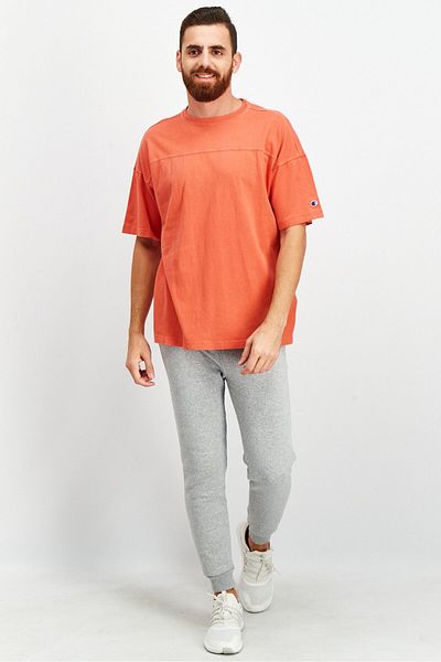 Champion Men Sportswear Fit Short Sleeves Outdoor T-shirt, Dark Orange