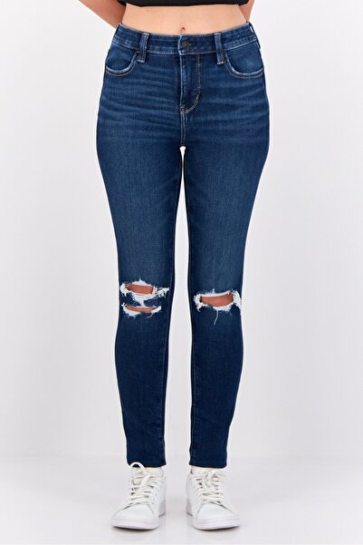 AMERICAN EAGLE Women Regular Fit Rip Stretchable Denim Jeans, Blue