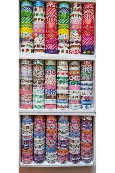 Modellino 40Pcs Gold Star Kuromi Flower and Leaf, Nature and Seasons Pattern Paper Tape (6001/A-B-C 6006-A Series)
