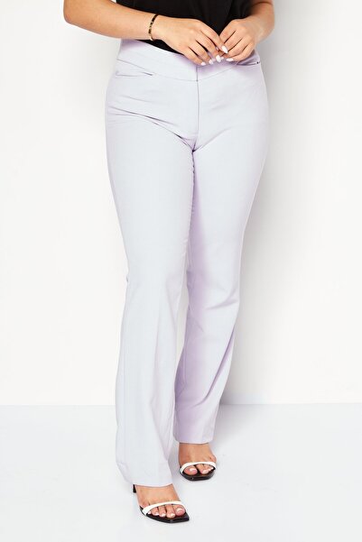 Tahari Women Regular Fit Textured Pants, Lilac