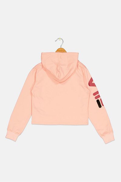 FILA Kids Girl Sportswear Fit Long Sleeves Hooded Sweatshirts, Peach
