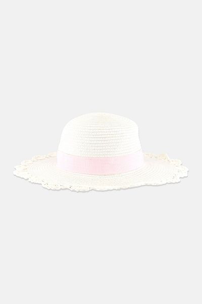 Sergent Major Toddlers Girl Straw Bucket Hat, White