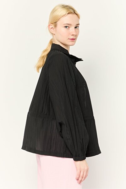 Esprit Women Pleated Jacket Shirt, Black