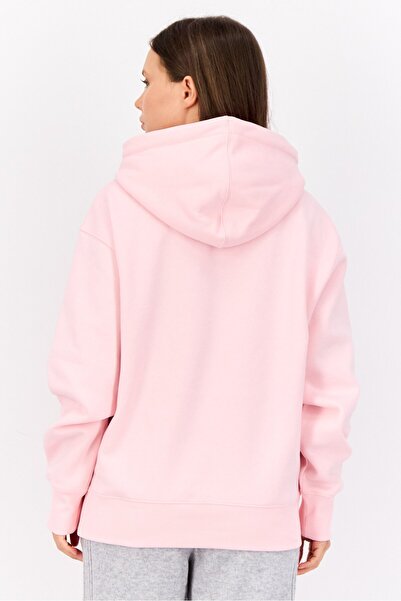 Esprit Women Long Sleeves Brand Logo Hooded Sweatshirts, Pink
