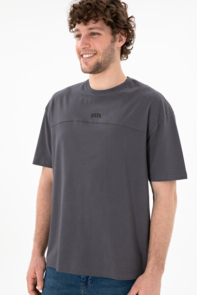 U.S. Polo Assn. Erkek Comfort Fit Bisiklet Yaka Antrasit Tişört 50306017-VR006
