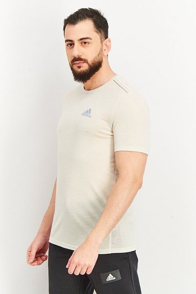 adidas Men Sportswear Fit Brand Logo Short Sleeve T-Shirt, Beige