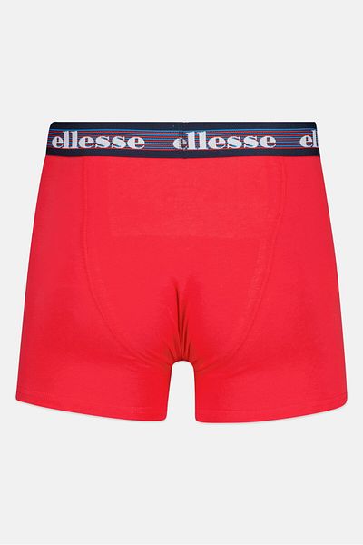 Ellesse شورت رجالي بشعار العلامة التجارية، 3 قطع، أزرق داكن/أحمر