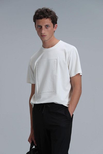 Lufian Mabel Graphic Patterned Modern T-Shirt - Off White