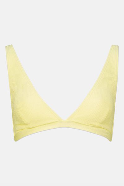Peek & Beau Women Textured Bikini Top, Yellow