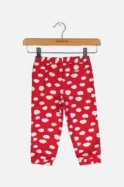 Tchibo Toddlers Girl All Over Print Pull On Pants, Red