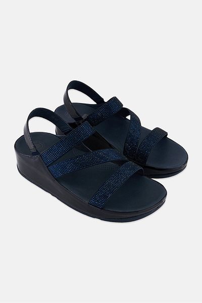 Fitflop Women Crystall Z Strap Sling Back Sandals, Navy Blue