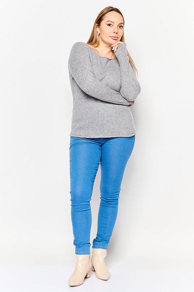 Hugo Boss Women Round Neck Textured Sweater, Grey
