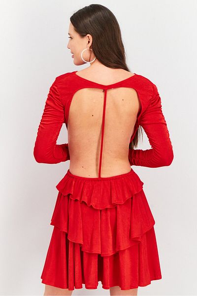 NA-KD Women Textured Mini Dress, Red