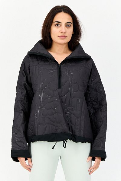adidas Women Sportswear Fit Half Zipper Outdoor Sweatshirt, Black