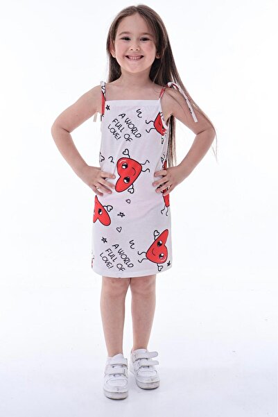 minikiss Štampano Single jersey Haljina za devojčice sa platnenim remenom od ...