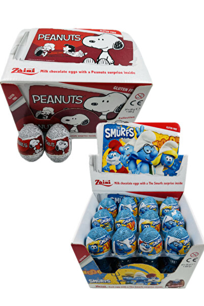 Zaini Peanut Snoopy ve Smurfs lisanslı Şirinler sürpriz yumurta surprise egg 24 * 20 gr X 2 Avantaj