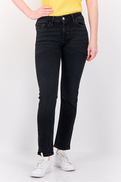 Esprit Women Slim Fit Mid Rise Straight Leg Stretchable Jeans, Black
