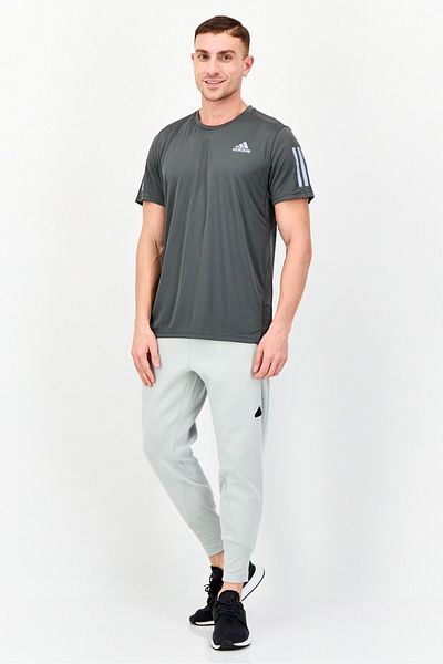 adidas Men Sportswear Fit Short Sleeve Running T-Shirt, Dark Grey