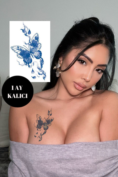 TAKIŞTIR Kelebek Figürlü 12 Saat Sonra Kararan Geçici Dövme Tattoo
