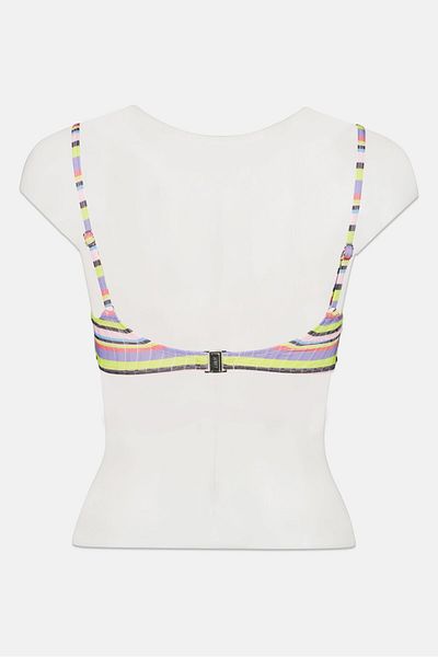 Misfit Women Striped Non Padded Bikini Top, Green
