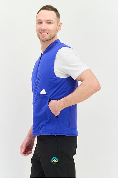 adidas Men Sportswear Fit Outdoor Jacket Vest, Blue