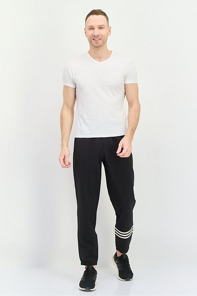 adidas Men Sportswear Fit Drawstring Training Track Pants, Black/White