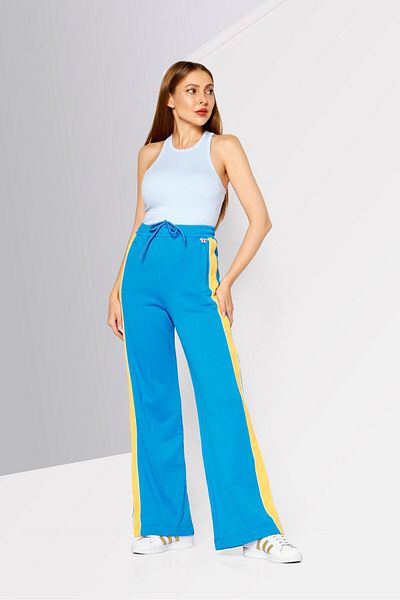 Diesel Women Regular Fit Drawstring Stretchable Brand Logo Joggers, Blue
