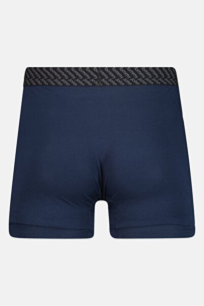 Tommy John بوكسر رجالي من قطعتين بشعار العلامة التجارية بطول 8 بوصات، أزرق داكن/رمادي