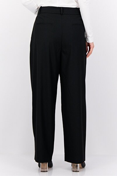 Esprit Women Regular Fit Wide Solid Pants, Black
