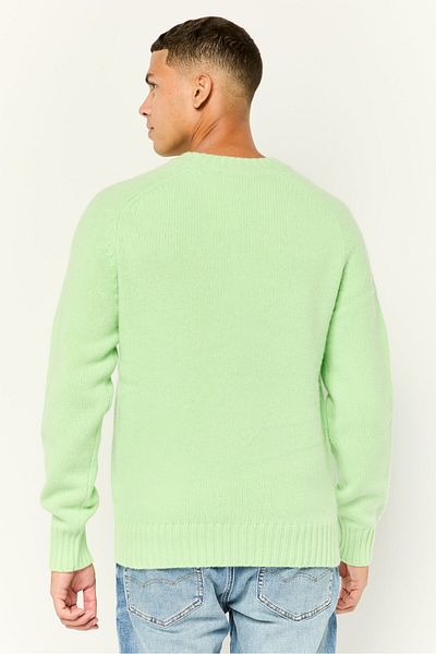 Esprit Men Ribbed Collar Long Sleeves Knitted Sweaters, Green