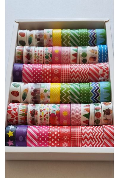 Modellino 10 Pieces Nature and Seasons Patterned Paper Tape 6001-C Series