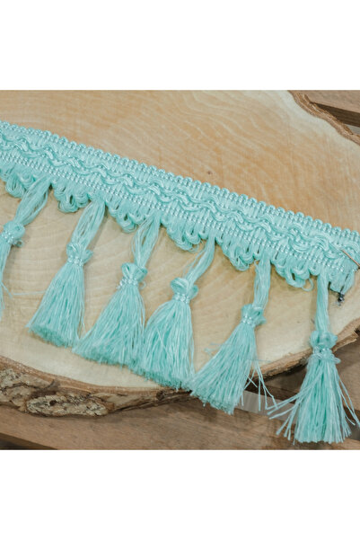 MEFAKS TEKSTİL Franjuri cu ciucuri verde mentă de înaltă calitate 1 metru Preț