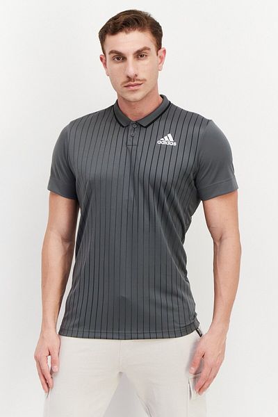 adidas Men Sportswear Fit Short Sleeve Tennis Polo Shirt, Grey