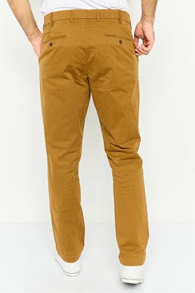 GAP Men Slim Fit Solid Straight Pants, Brown