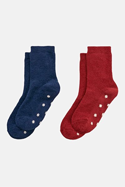 Tchibo Kids Girl 2 Pairs Textured Cozy Socks, Multicolor